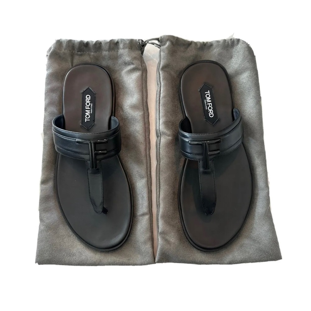 TOM FORD SMOOTH LEATHER BRIGHTON SANDALS - Picture 7 of 8